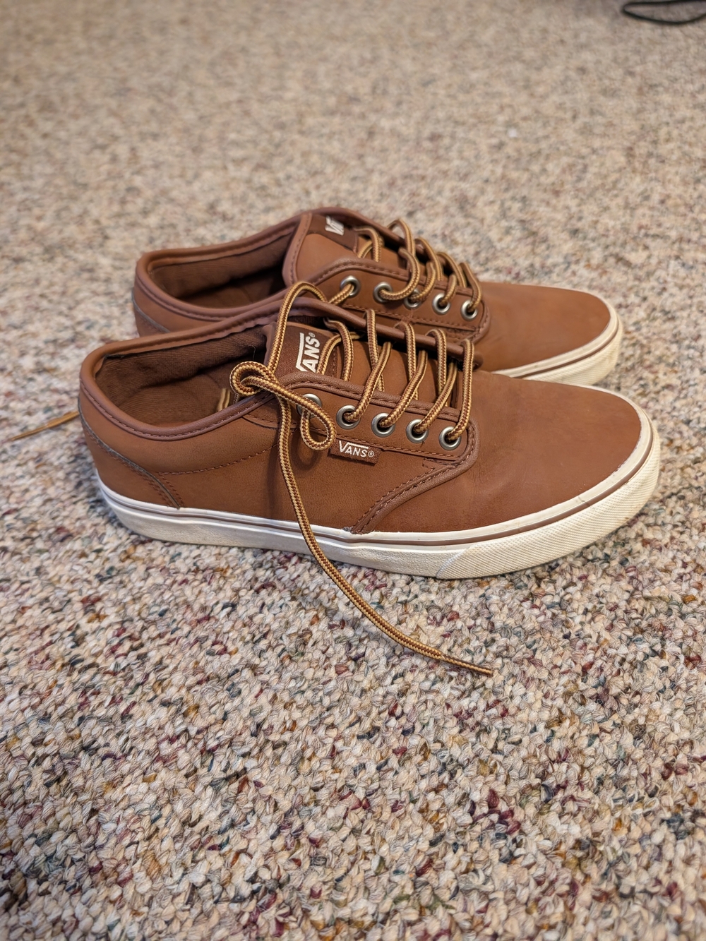 Vans Brown Low-Top Canvas Lace-Up Sneakers